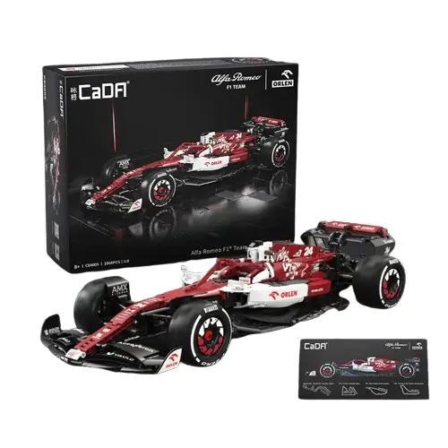 2023 технический 1:8 Alfa Romeo F1 гоночный автомобиль Cada C64005 DIY Puzzle формула один строительный блок наборы для мальчиков подарок на день рождения