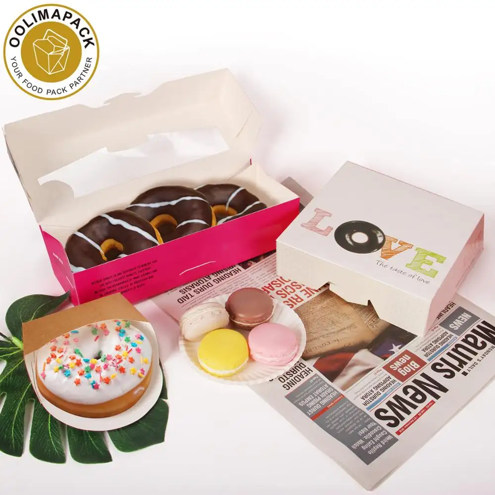 Kunden spezifische Druck karton Keks kuchen Donut Box Farben Lebensmittel verpackung