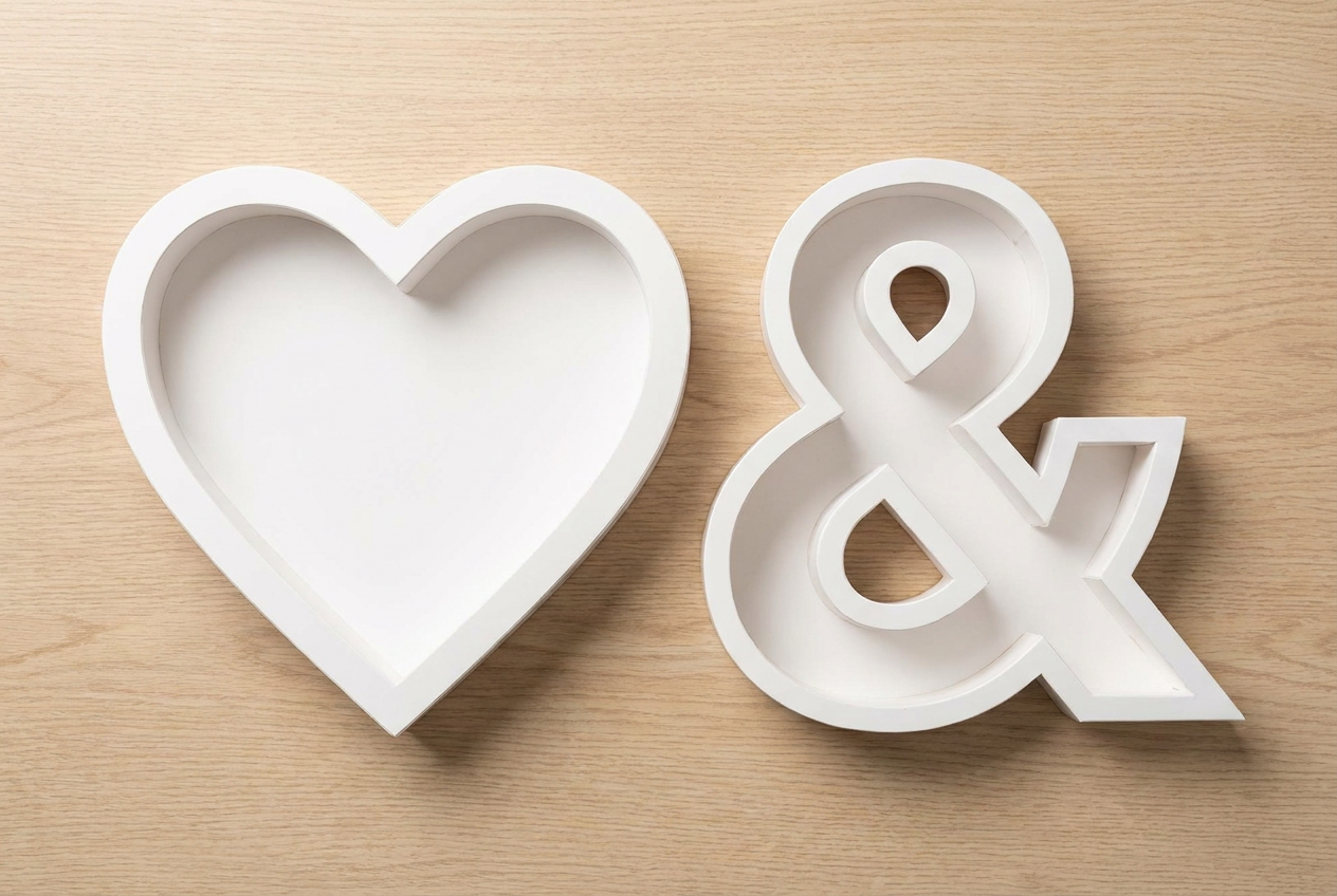 White symbol shape containner