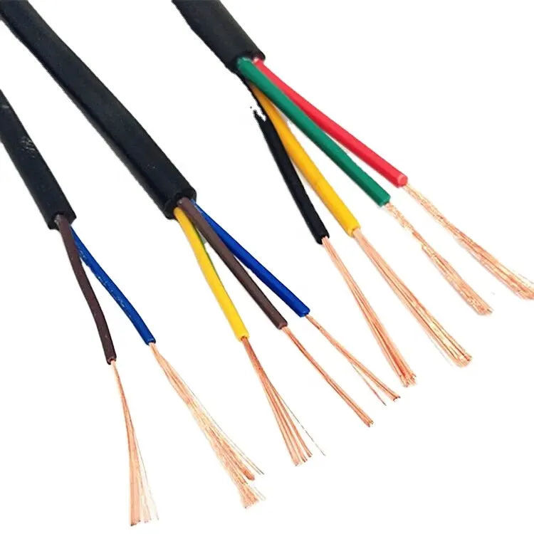 Cable Conductor de alambre de cobre RVV negro suave, 24, 22, 20 AWG, RVV 2, 3, 4, 5, 6, 7, 8 núcleos