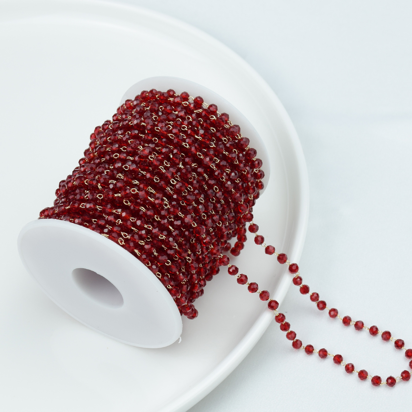 Pomegranate faceted-4mm