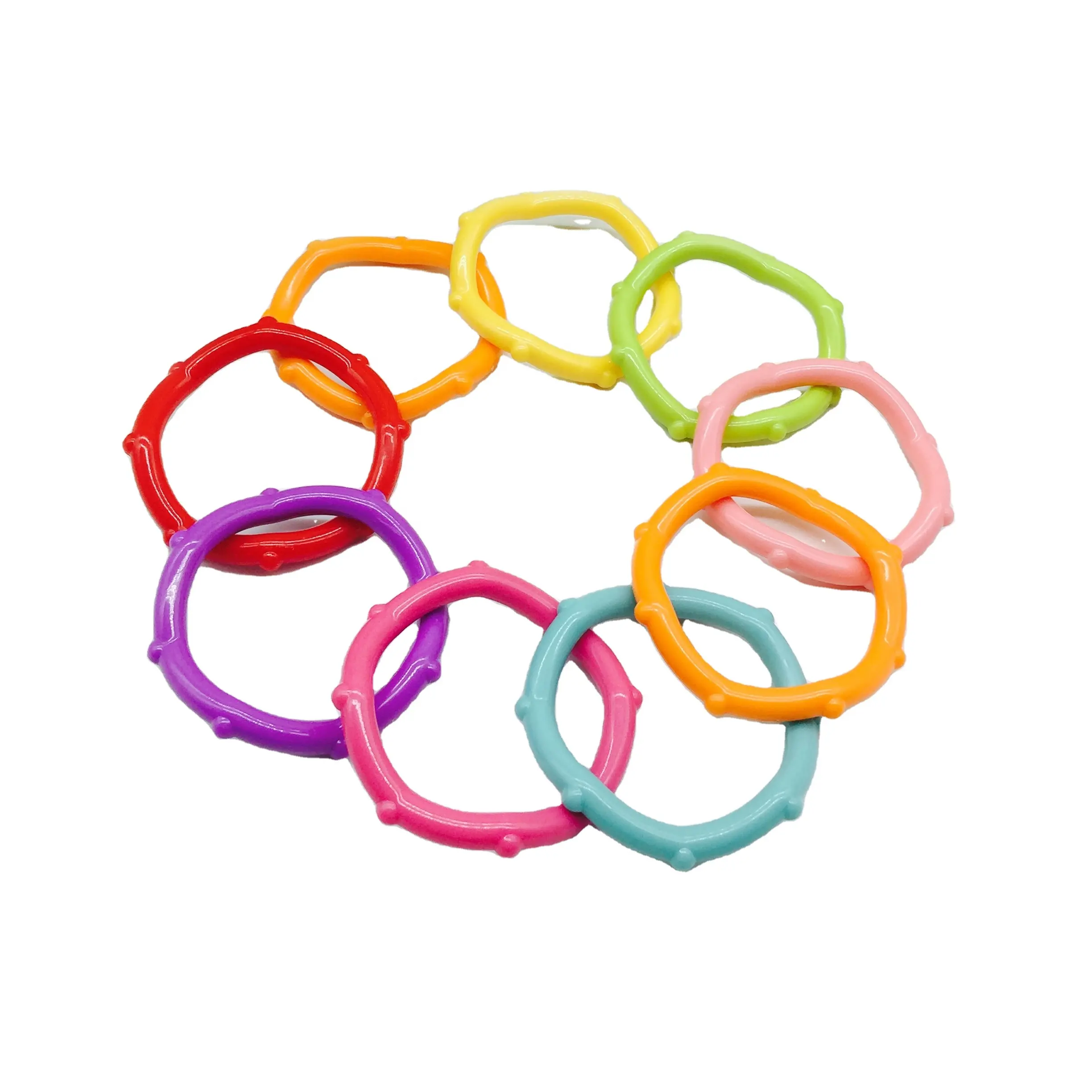 गैर विषैले रंगीन गोल चक्र सुरक्षा प्लास्टिक शुरुआती अंगूठी बच्चे कला और शिल्प बच्चे crochet के लिए खिलौना