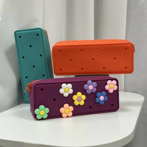 Mới Bán Buôn Lỗ Silicone Mỹ Phẩm Bút Chì Trường Hợp Văn Phòng Trường Văn Phòng Phẩm Kid Sáng Tạo DIY Bút Túi Đa Chức Năng Lưu Trữ Pouch - Product Image 2