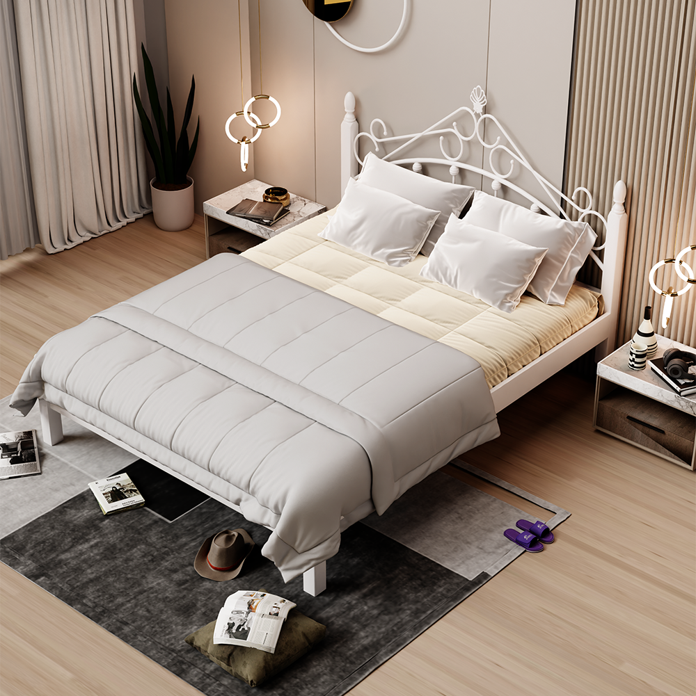 Blanc à extrémité plate (matelas non inclus)