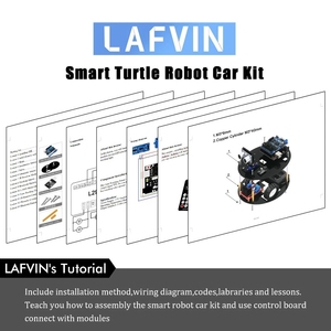 LAFVIN con Tutorial Turtle Kit di montaggio fai da te Kit per auto Robot intelligente per Arduino