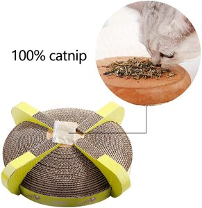 Rascador de Casa de gato con hierba gatera, cama de cartón corrugada redonda de buena calidad, gran oferta - Product Image 2