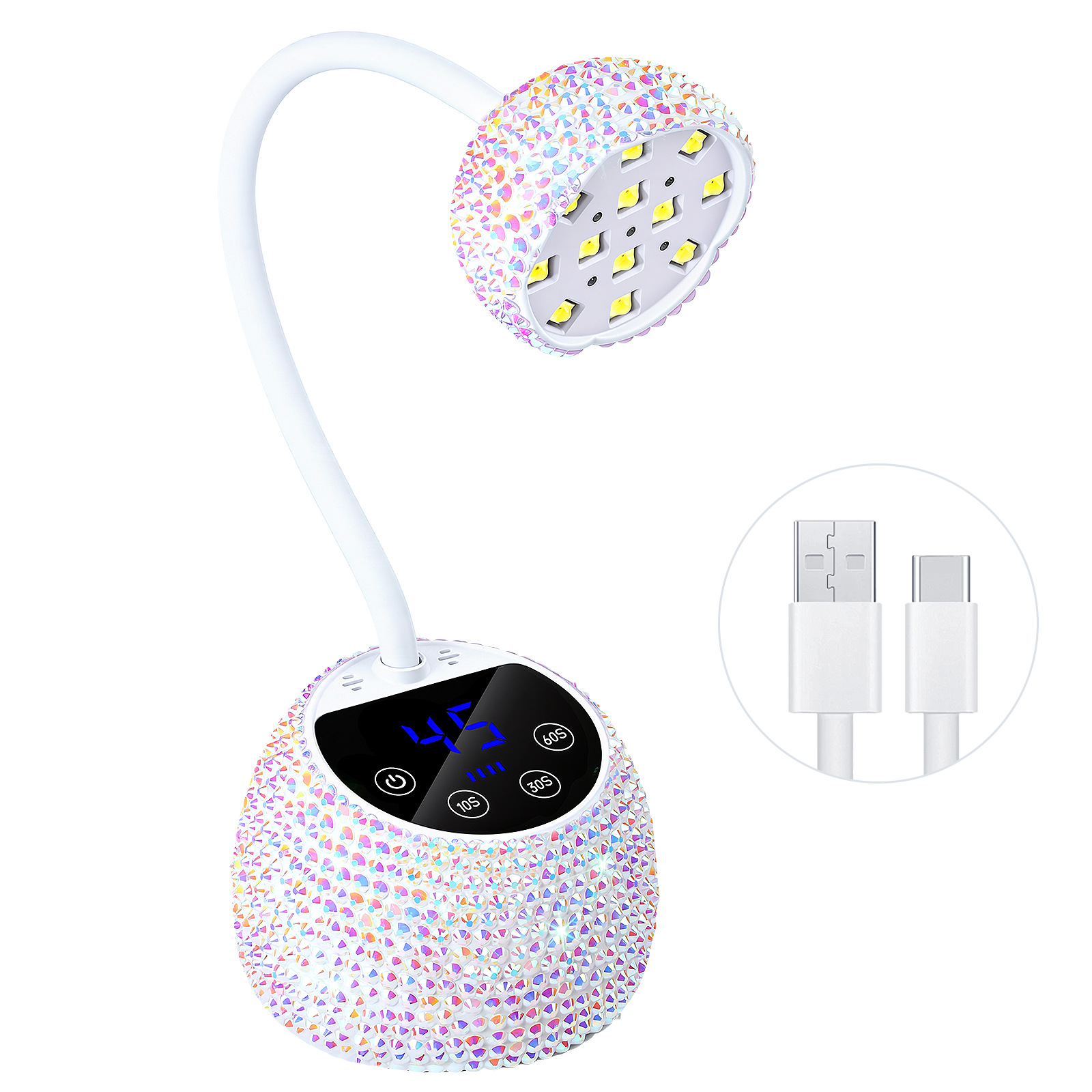 Lampe lotus à induction avec perceuse, blanche.