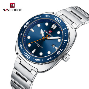 NAVIFORCE NF9250 orologio al quarzo da uomo argento di marca <span class=keywords><strong>Excel</strong></span> impermeabilizzazione data settimana Display di archiviazione aziendale