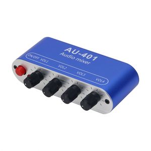 AU-401 4 Channel <strong>Audio</strong> Mixer Sound Mixer 5DB Gain with 4 <strong>Inputs</strong> 1 <strong>Output</strong> for Stereo <strong>Audio</strong> Sources - Product Image 6
