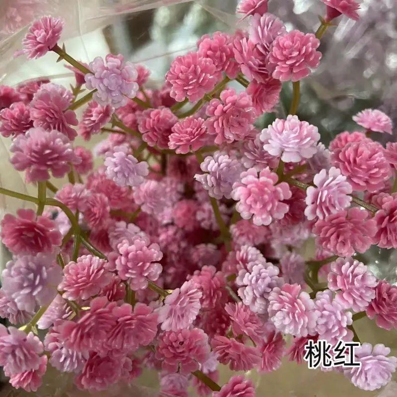 Flores de aliento de bebé al por mayor flores artificiales de plástico para aliento de bebé Gypsophila para decoración de boda fiesta en casa