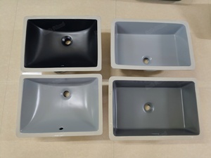 Modern Rectangular R Corner Undermount <strong>Sink</strong> <strong>with</strong> <strong>Overflow</strong> Hole, Matt Color Under Counter Basin - Product Image 2