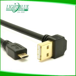 Gold Plated <strong>USB</strong> <strong>2.0</strong> Male to Micro <strong>USB</strong> 5Pin Male 90 Degree Down Angled Charge Data Transfer Extension Cable