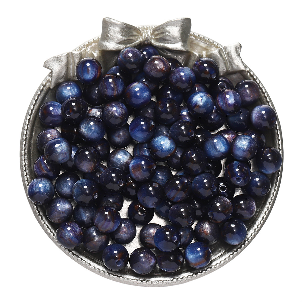 Resin cat's eye beads - blue