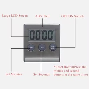 Großer digitaler LCD-Countdown Magnetischer Küchen-Kocht imer Alarm für allgemeines Aussehen Kleines Kunststoff metall inklusive Halterung - Product Image 4