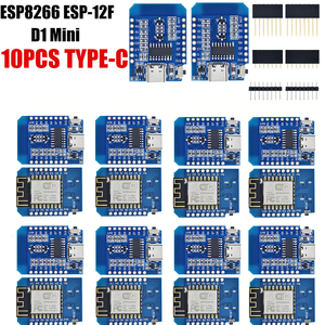 1-10 adet WeMos D1 Mini geliştirme kurulu tip-c/mikro USB ESP8266 ESP-12F CH340G V2 modülü Arduino kiti için WiFi 3.3V Pin