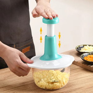 Express Manual Food Chopper Hand Chopper Vegetable <strong>Cutter</strong> Garlic Onion Chopper for Salsa Salad <strong>Pesto</strong> Guacamole Indian Cooking - Product Image 1