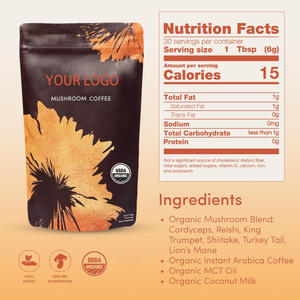 6ใน1เห็ดกาแฟ Cordyceps แผงคอสิงโต shiitake King trumpet ไก่งวงหาง reishi น้ำมัน MCT - Product Image 3