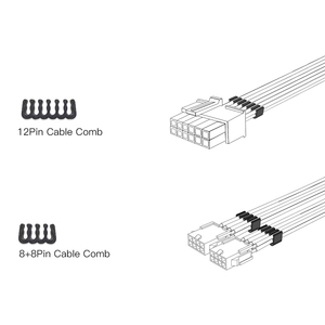 <strong>Basic</strong> 12Pin PCIe Extension Graphics Card Sleeved Cable 3090 ATX PSU Power Supply All PCs GPU Video Card Cord <strong>Computer</strong> - Product Image 4