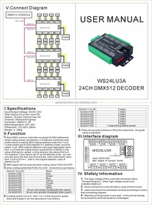 WS24LU3A 24CH DMX контроллер DC5-24V DMX512 декодер цветная (RGB) светодиодная лента для модуль сценическое освещение DMX 512 24 канала RGB пульт дистанционного управления - Product Image 5