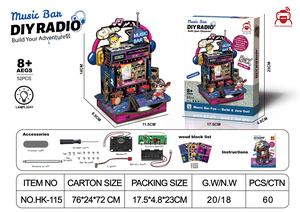 Âm nhạc mini bar radio & ánh sáng tự làm gạch cảnh sáng tạo mô hình khối xây dựng thiết lập cho trẻ em món quà sinh nhật - Product Image 3
