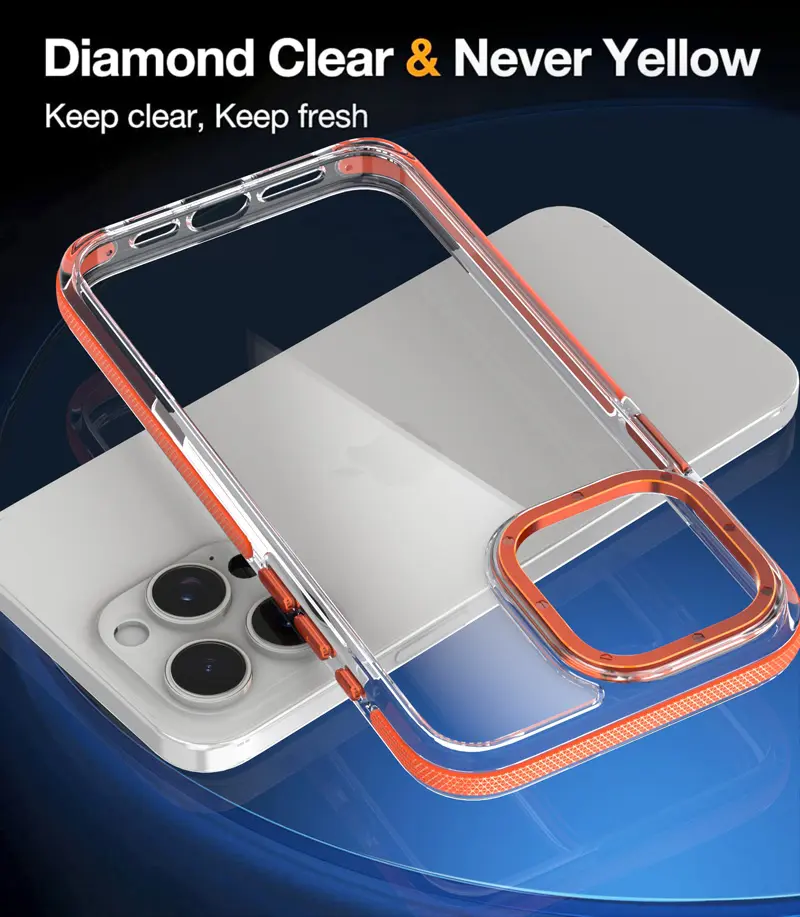 กันกระแทกป้องกันสีเหลืองสายรุ้งขอบโทรศัพท์มือถือกรณีSamsung S24 S23 Ultra iPhone 16 15 Pro Maxการป้องกันที่เพิ่มขึ้นUltra Cover
