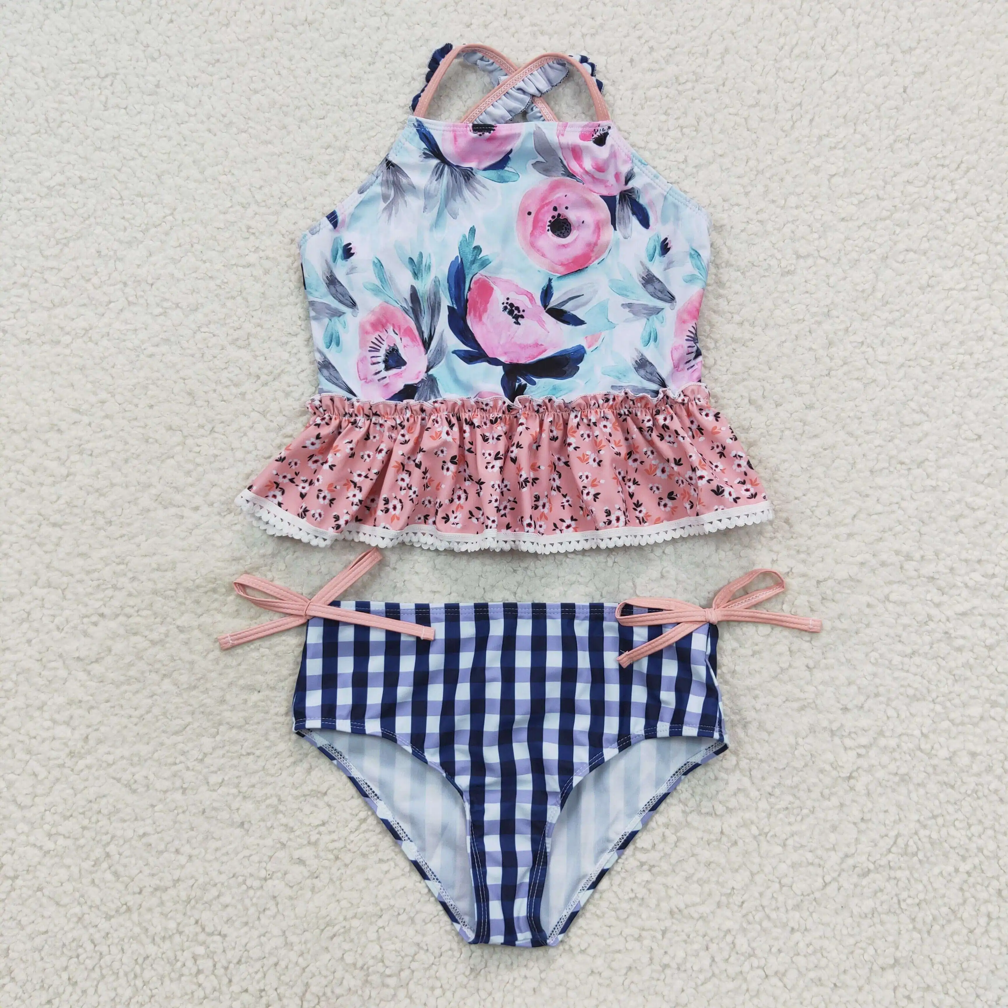 2023 nuovo arrivo all'ingrosso bambino bambini estate costume da bagno bambini bikini floreale set neonate costumi da bagno