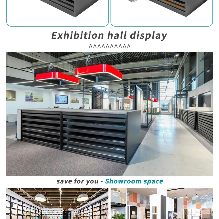 Heavy Duty Showroom Exhibition Factory Marble Displays Rack Sample Slab Drawer Display Stand Granite Stone Tile Cabinet Displays