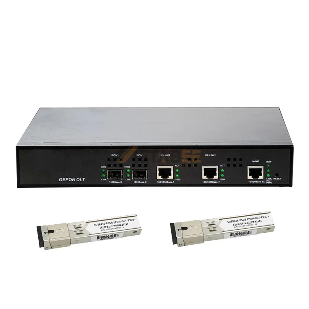 Ftth Mini Epon Olt Met 2 & 4 Pon Poort En Sfp Fiber Module Px20 + Voor Optische Cat Onu