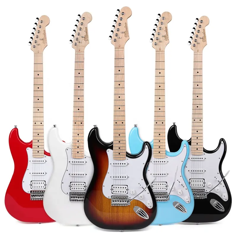 OEM ST custom logo guitarra electrica manufacturers DIY kit Factory 6 strings basswood Electric Guitar for Beginners