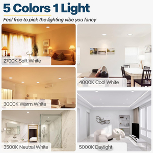 Hiện đại 4 inch <span class=keywords><strong>LED</strong></span> recessed Trần xuống Bảng điều chỉnh ánh sáng màu lựa chọn 3cct potlight với hộp nối IP44 cho phòng tắm - Product Image 4