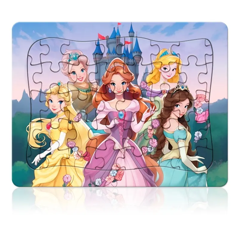 Individueller OEM Markenkarton bedrucktes Logo kostenlose Proben verfügbar hochwertige Kinderkarikatur Prinzessin Jigsaw-Puzzles