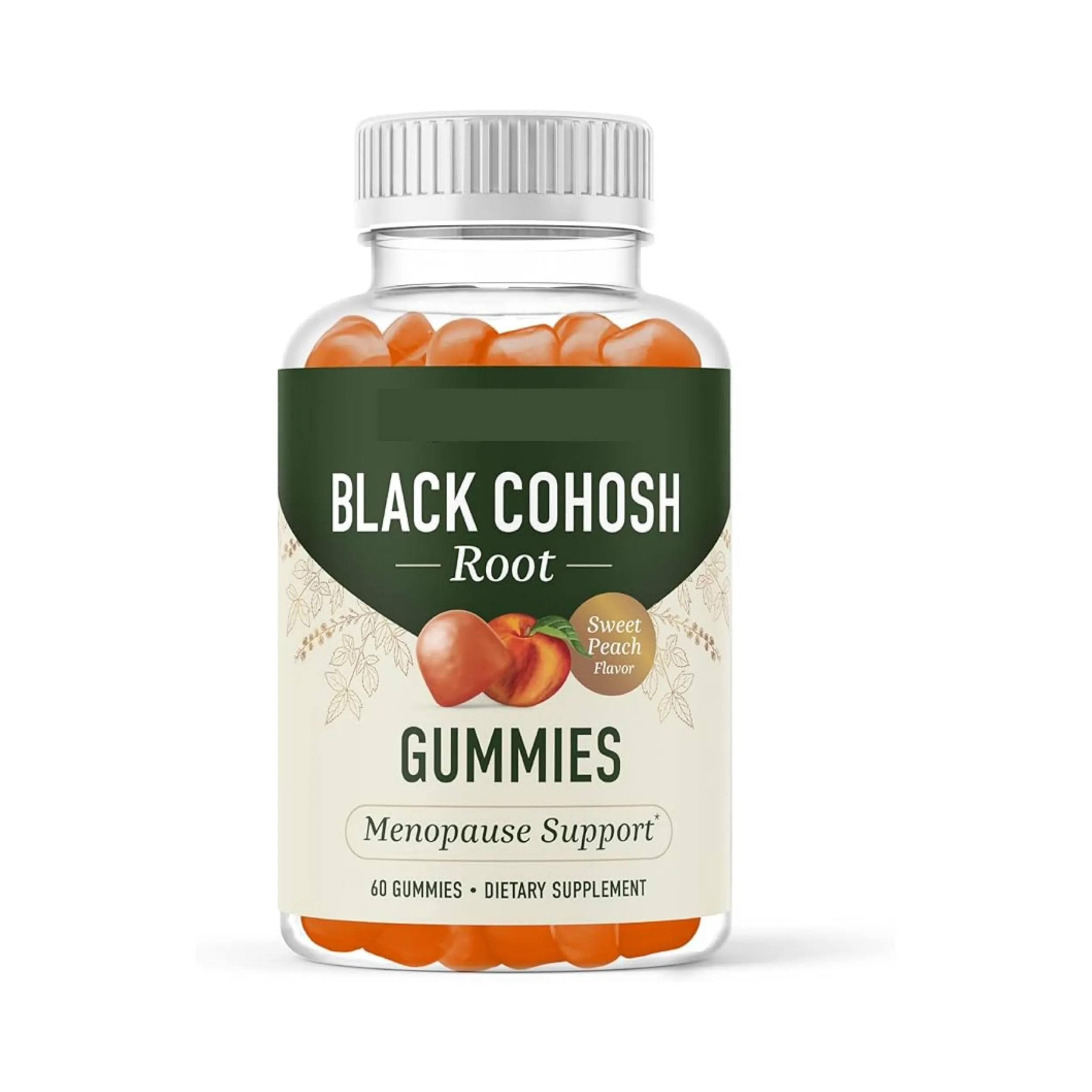 OEM Black Cohosh Gummies für Frauen | Wechseljahre Relief für Hot Flashes & Night Sweats | Schwarzer Cohosh Wurzel extrakt | Vegetarisch