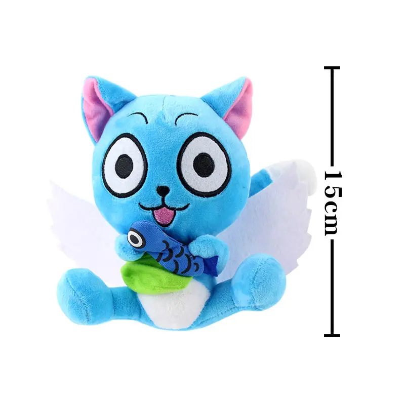 Cauda de fadas hug o peixe hobby, gato azul, desenho animado, anime, boneca de pelúcia, brinquedo