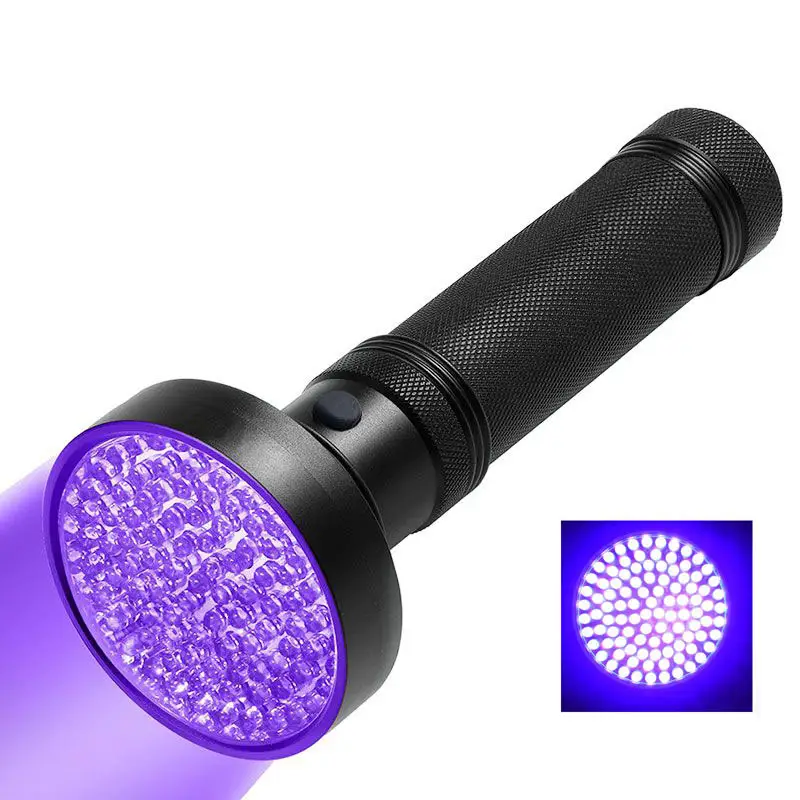 Hot Sale Black Light Torch Powerful Ultra Violet 10 Watt 395Nm Ultraviolet UV 100 LEDs Flashlight