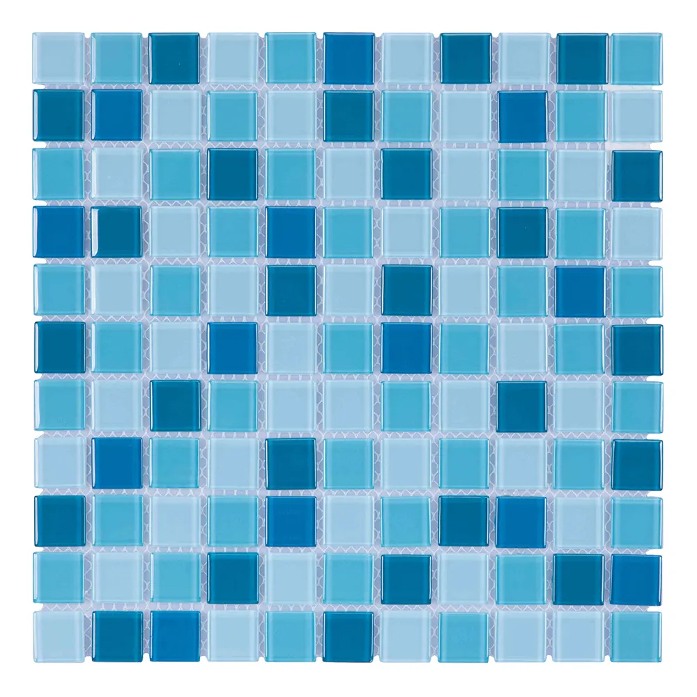 Projeto decorativo clássico mistura azul mix cor mosaico de vidro para piscina