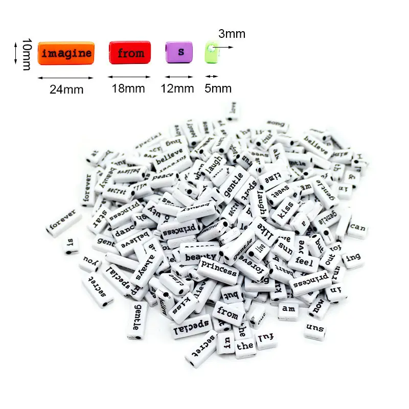 Customized Heishi Alphabet Bead Acrylic English Letter Words Beads For DIY Jewelry Bracelet Necklace Making