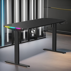 Mesa de jugador de luz RGB de carreras de computadora grande personalizada de fábrica para escritorio de juegos de oficina en casa con LED - Product Image 3