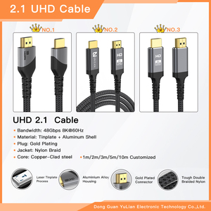 Hd סיטונאי אחיד 2m 3m 10m 2.1 uhd 48gbps 60hz וידאו כבל מסך מסך טלוויזיה