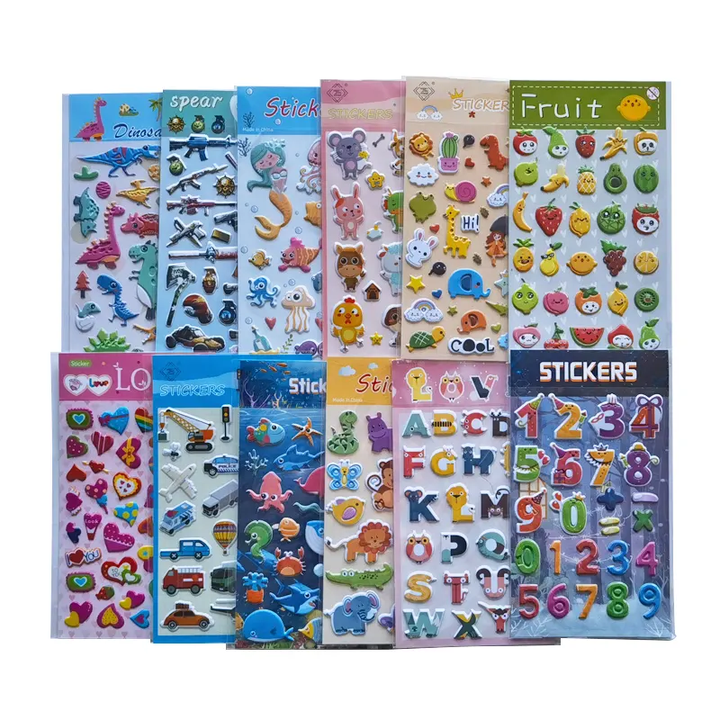 Groothandel Promotie 3d Bubble Stickers Cartoon Dieren 3d Stickers Bubble Stickers