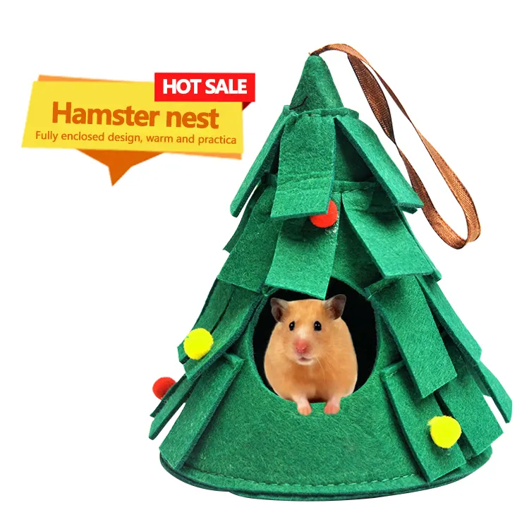 빠른 배 크리스마스 선물 햄스터 용품 작은 동물 케이지 교수형 집 새 둥지 앵무새 햄스터 크리스마스 트리 애완 동물 둥지