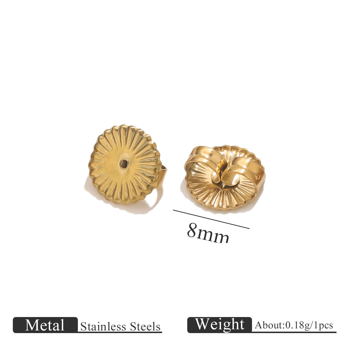 Petites boucles d'oreilles rondes 8mm - dorées