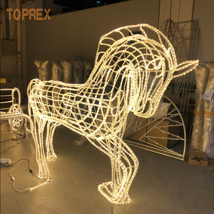 Toprex Decor IP65 beleuchtete Weihnachts dekoration Kürbis wagen im Freien Led Giant Horse Schlitten Motiv Licht