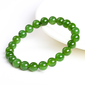 Handmade Unisex Round Hetian <strong>Jade</strong> Bracelet Different Size for Choice <strong>Length</strong> Approx 6.5-8 Inch 1792986 - Product Image 5