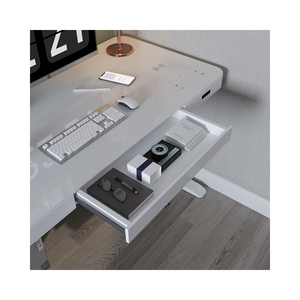 Popolare tavolo da tavolo in vetro temperato con supporto in altezza regolabile da tavolo per Computer con ricarica rapida e cassetto - Product Image 1