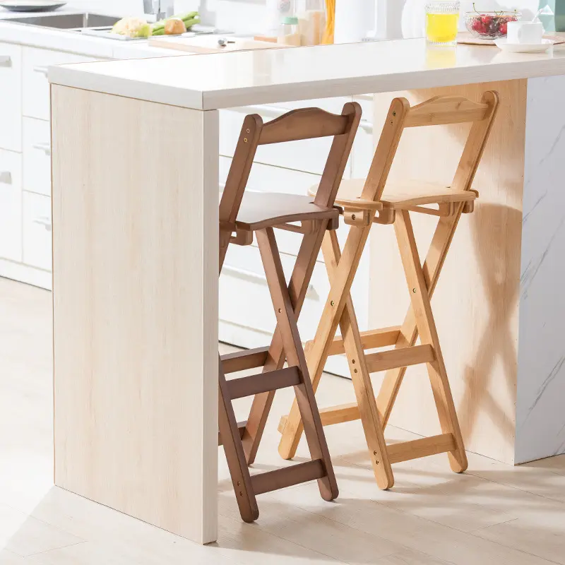 Оптовая продажа, портативный складной Современный дизайнерский складной стул, кухонный столик, бамбуковый стул со спинкой, подходит для бара