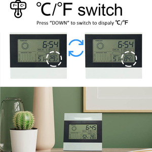 EMAF Giá Rẻ Xu Hướng Nhiệt Độ Trong Nhà Nhiệt Độ Độ Ẩm Lịch Đồng Hồ Mô Phỏng Dự Báo Thời Tiết Báo Lại Đồng Hồ Báo Thức - Product Image 5