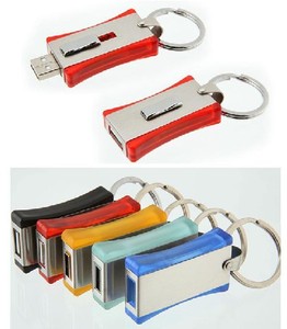 定制独特的便携式金属推拉式u盘带钥匙圈礼品 - Product Image 2