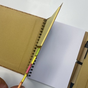 批发定制3折软木精装日记本日记本套装，带笔和便签 - Product Image 4
