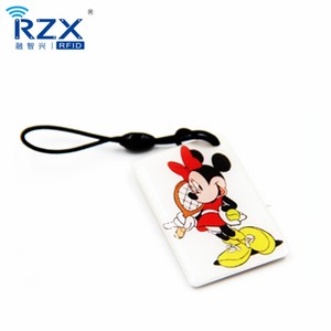 定制26x42MM毫米射频识别钥匙双面环氧NFC钥匙卡FM11RF08，13.56mhz频率，用于门禁印刷设计