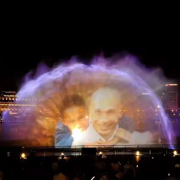 Water Movie Screen Film Projector Musical Dancing Fountain Show